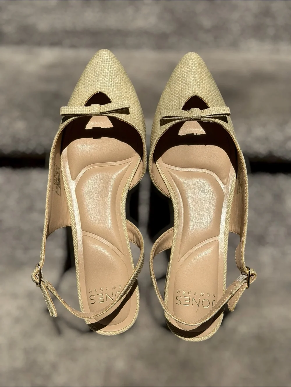 Jones New York Slingback Flats Pointed Toe Bow Balletcore Coquette Feminine
